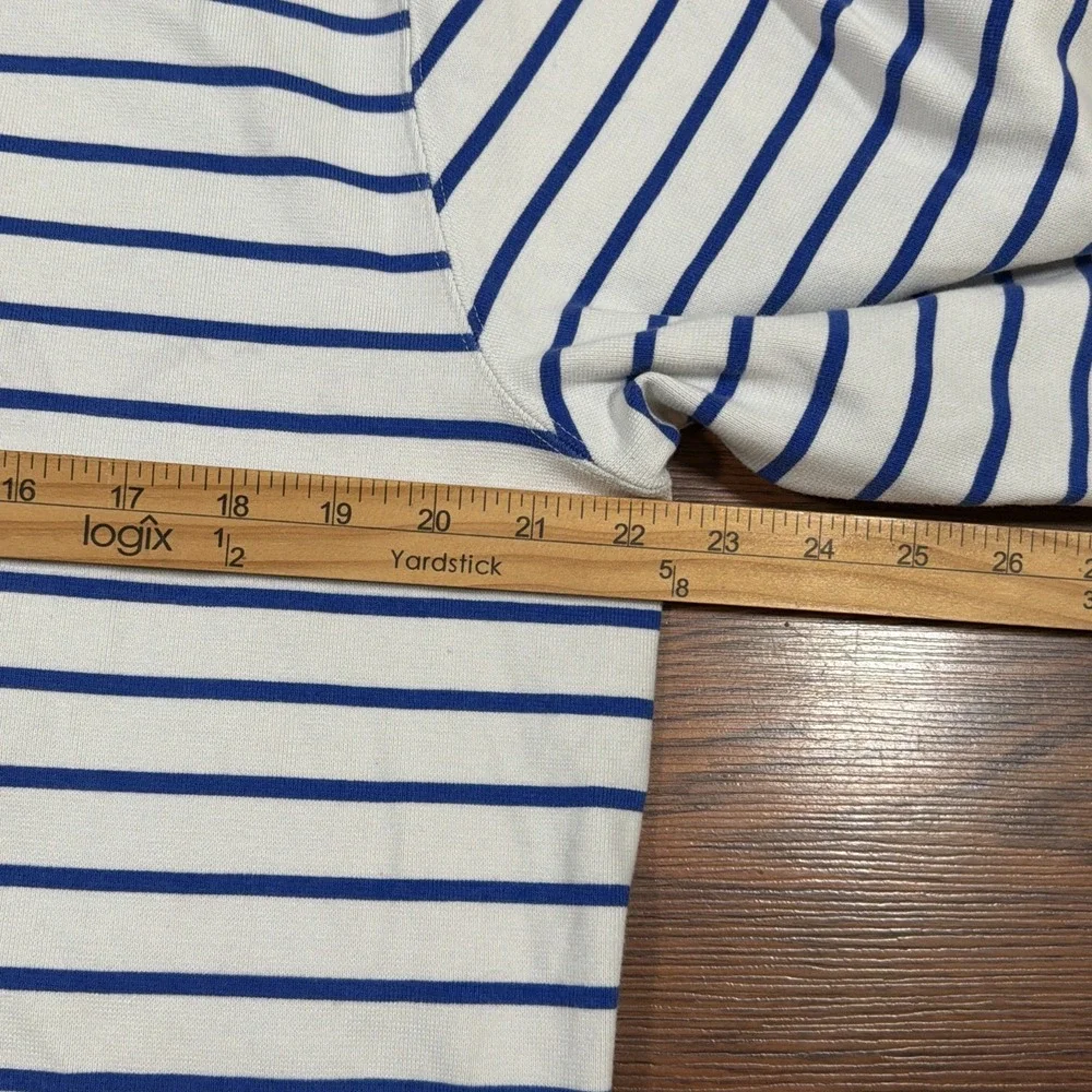 Nike France FFF Long Sleeve Rugby Shirt Jersey Striped White Blue Men's Size M